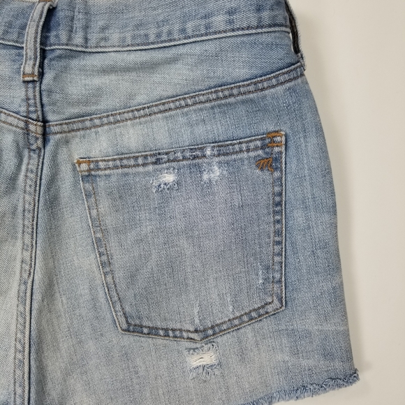 Madewell Sz 29 Relaxed Denim Shorts Button Fly Fray - Picture 9 of 10